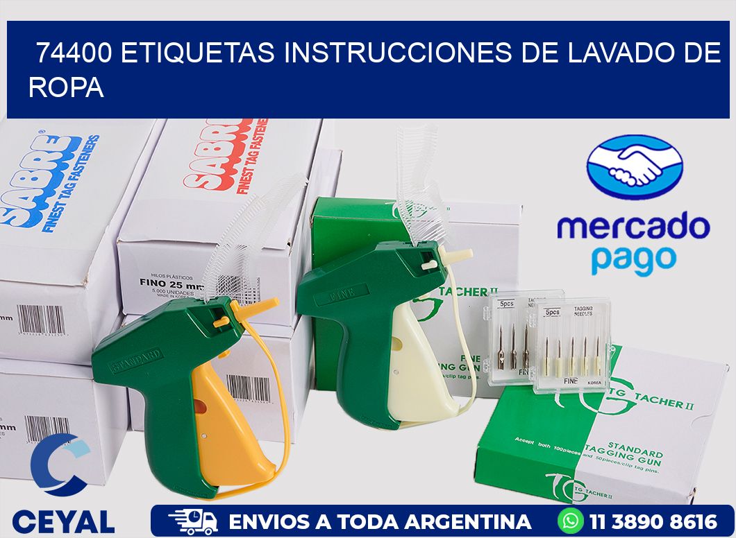 74400 etiquetas instrucciones de lavado de ropa