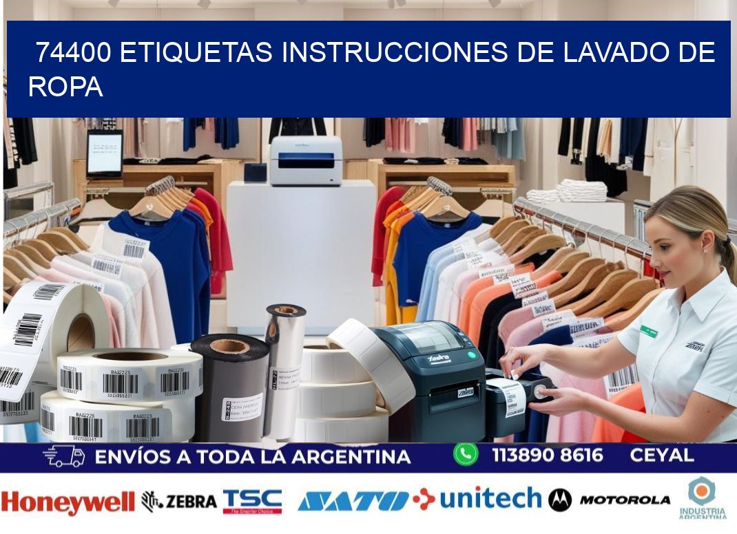 74400 etiquetas instrucciones de lavado de ropa