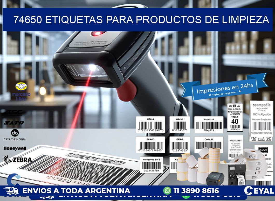 74650 Etiquetas para productos de limpieza