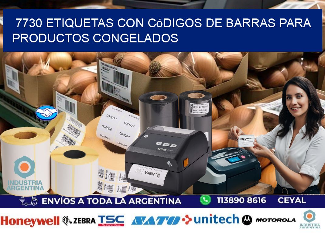 7730 Etiquetas con códigos de barras para productos congelados