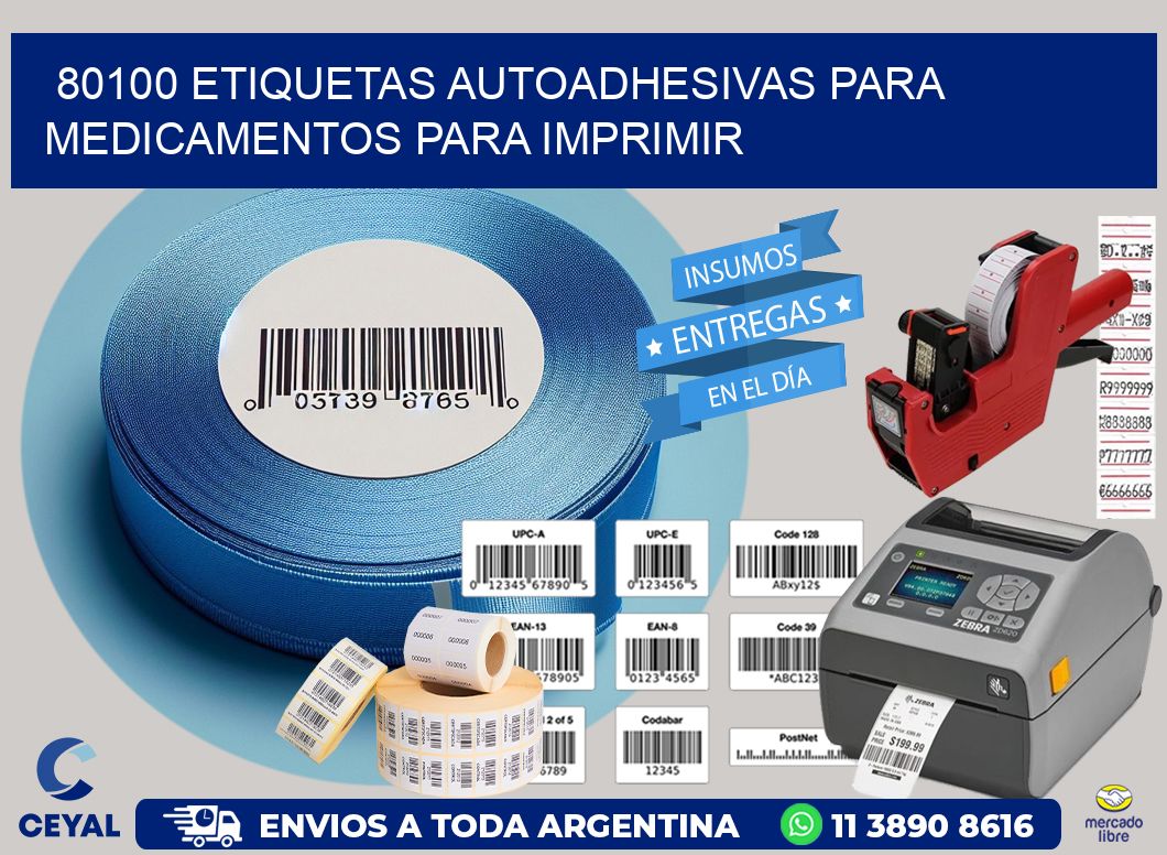 80100 Etiquetas autoadhesivas para medicamentos para imprimir