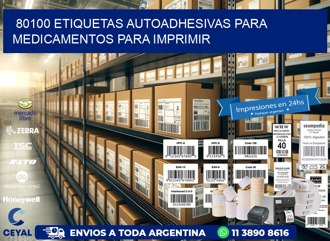 80100 Etiquetas autoadhesivas para medicamentos para imprimir