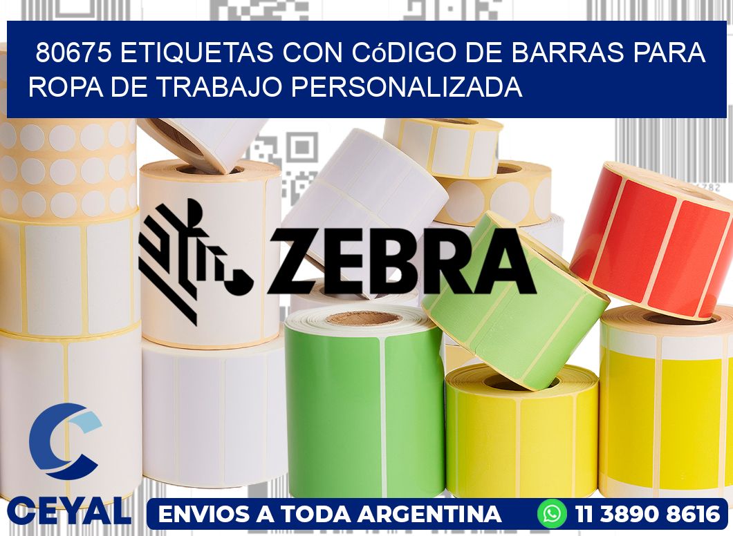 80675 Etiquetas con código de barras para ropa de trabajo personalizada
