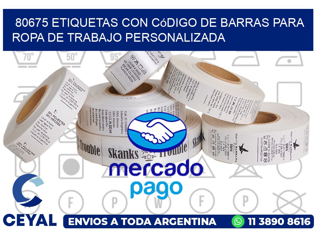 80675 Etiquetas con código de barras para ropa de trabajo personalizada