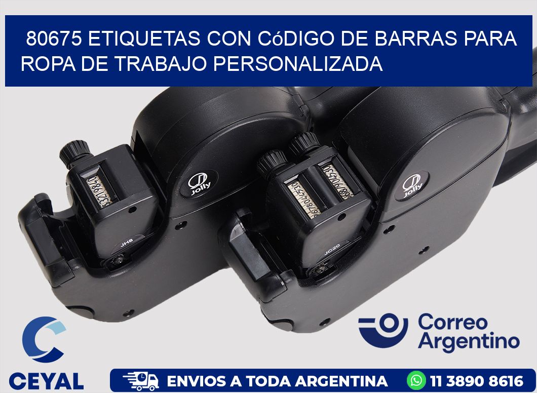 80675 Etiquetas con código de barras para ropa de trabajo personalizada