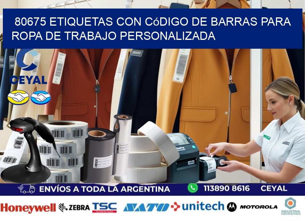 80675 Etiquetas con código de barras para ropa de trabajo personalizada