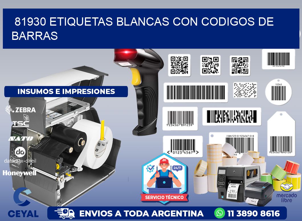 81930 etiquetas blancas con codigos de barras