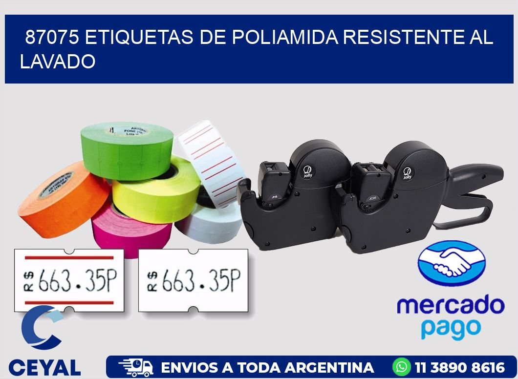87075 Etiquetas de poliamida resistente al lavado