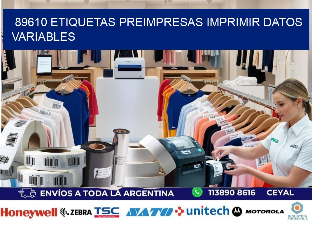 89610 Etiquetas preimpresas imprimir datos variables