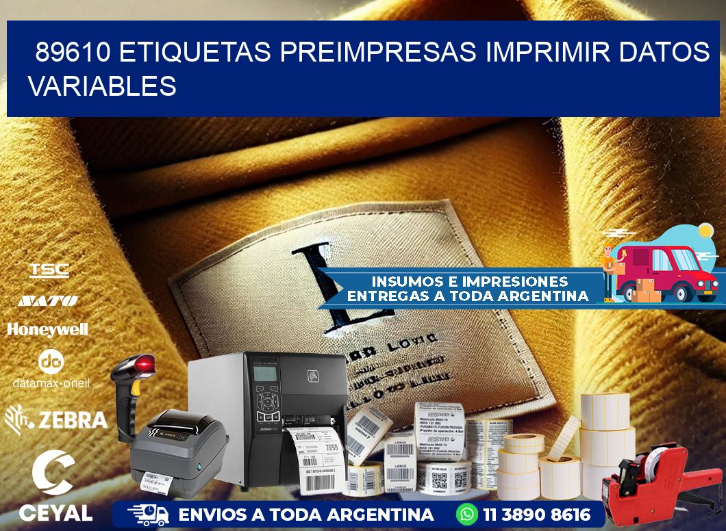 89610 Etiquetas preimpresas imprimir datos variables