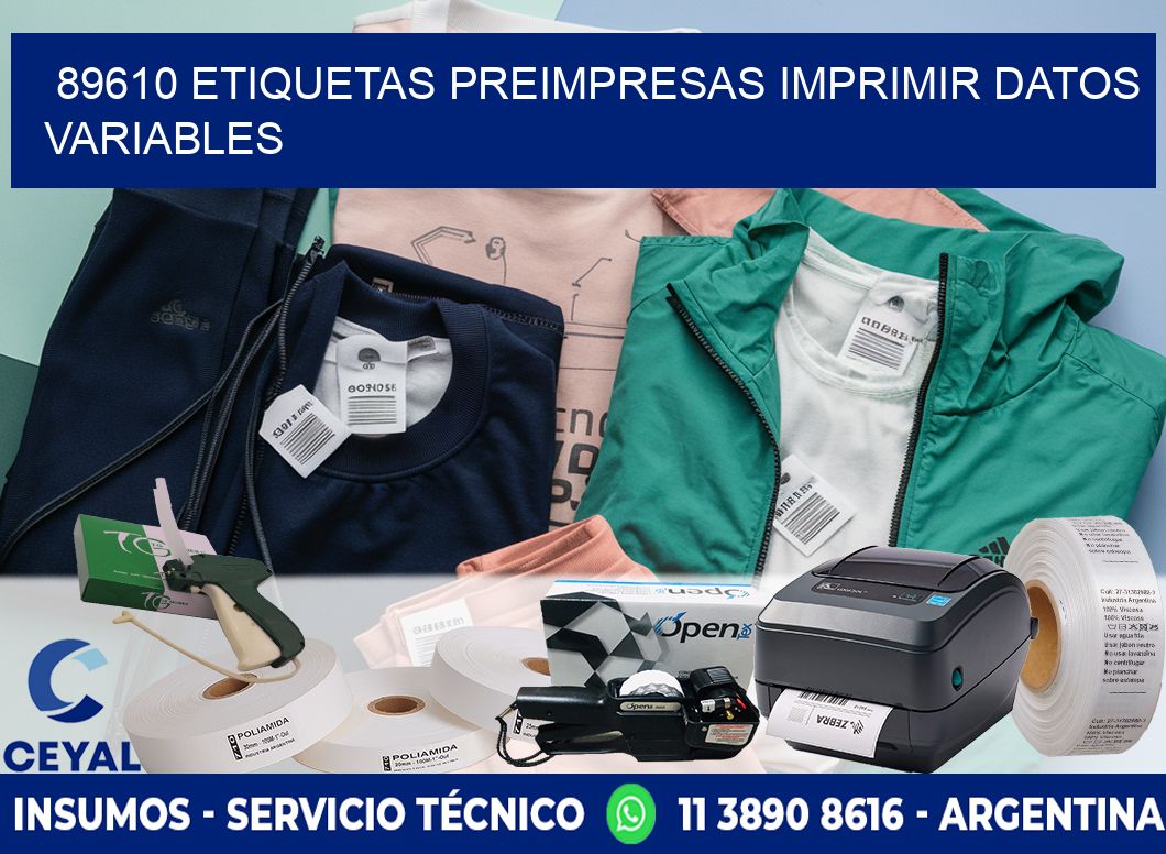 89610 Etiquetas preimpresas imprimir datos variables