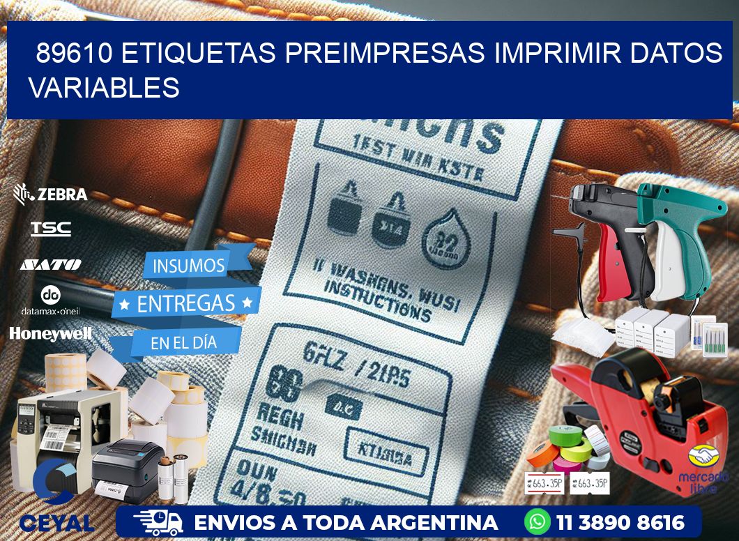 89610 Etiquetas preimpresas imprimir datos variables