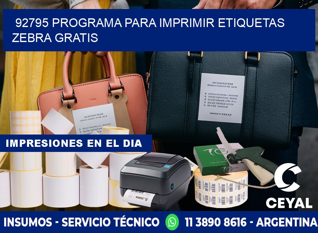 92795 Programa para imprimir etiquetas Zebra gratis