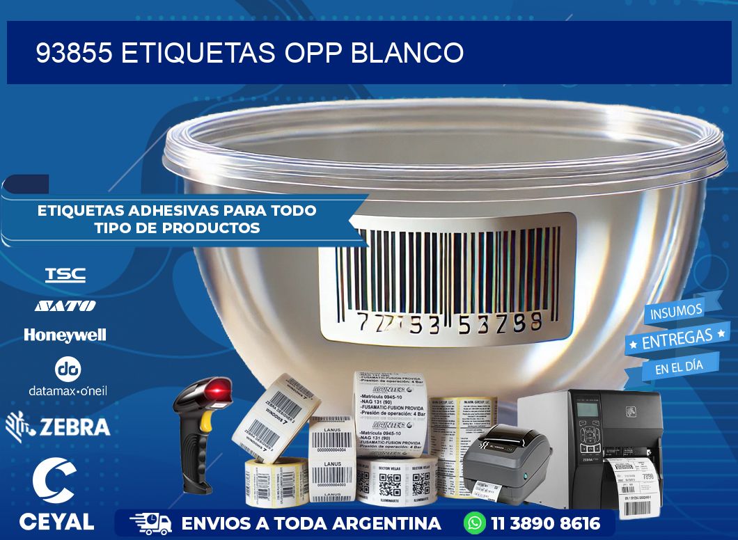 93855 etiquetas OPP blanco
