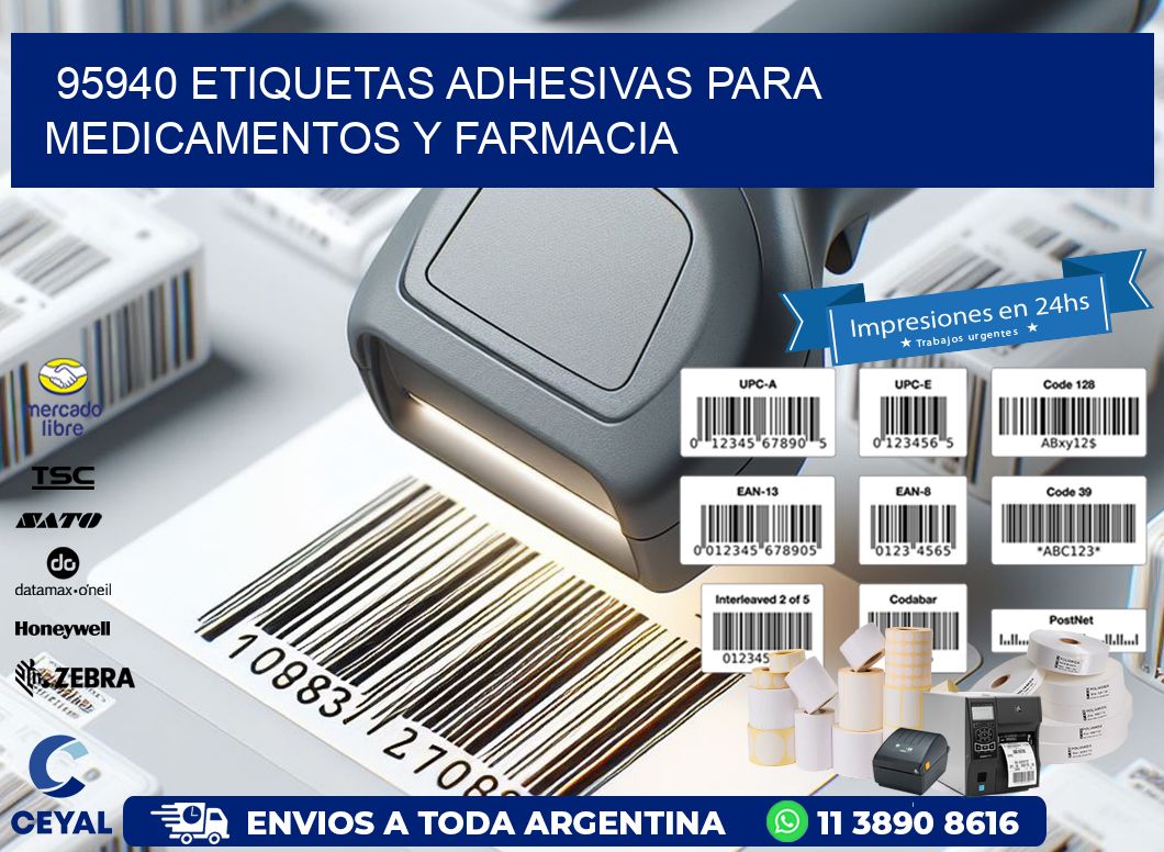 95940 Etiquetas adhesivas para medicamentos y farmacia