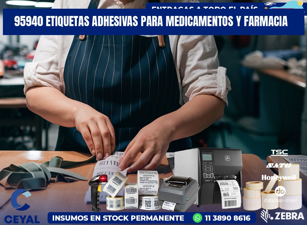 95940 Etiquetas adhesivas para medicamentos y farmacia