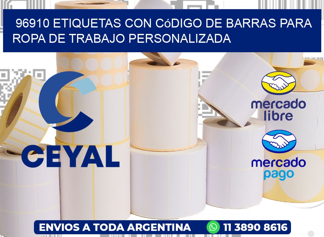 96910 Etiquetas con código de barras para ropa de trabajo personalizada