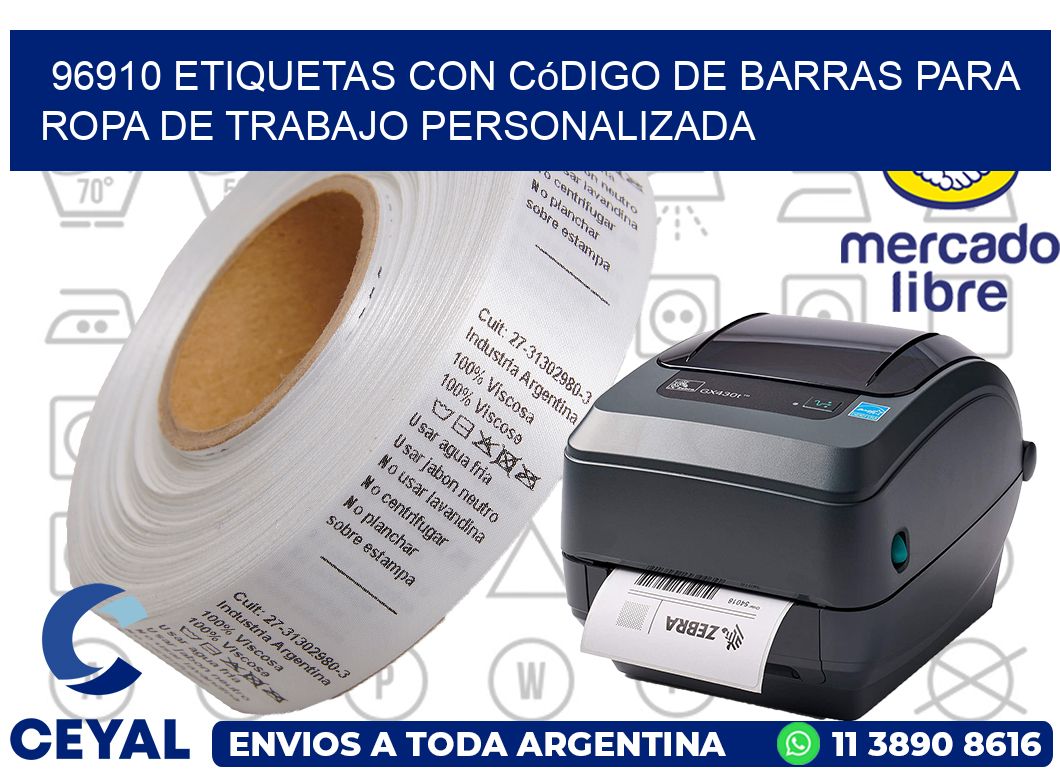 96910 Etiquetas con código de barras para ropa de trabajo personalizada