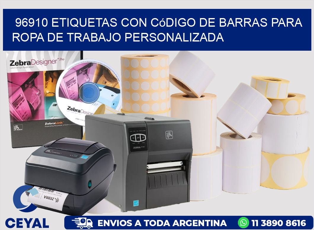 96910 Etiquetas con código de barras para ropa de trabajo personalizada