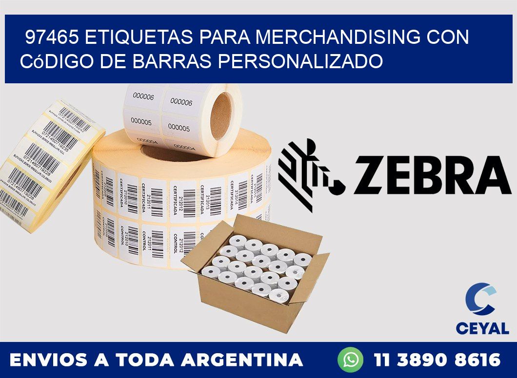 97465 etiquetas para merchandising con código de barras personalizado