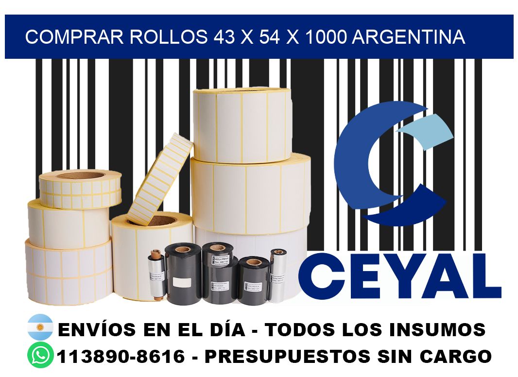 Comprar Rollos 43 x 54 x 1000 argentina