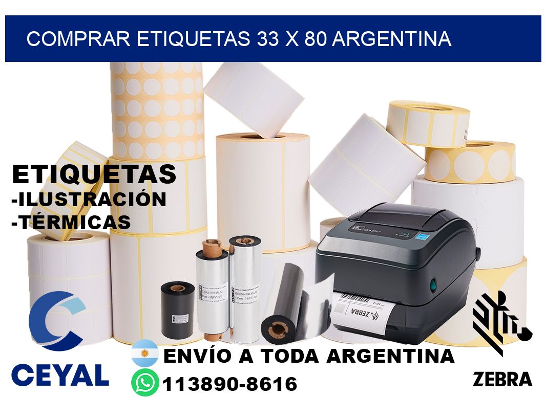 Comprar etiquetas 33 x 80 argentina