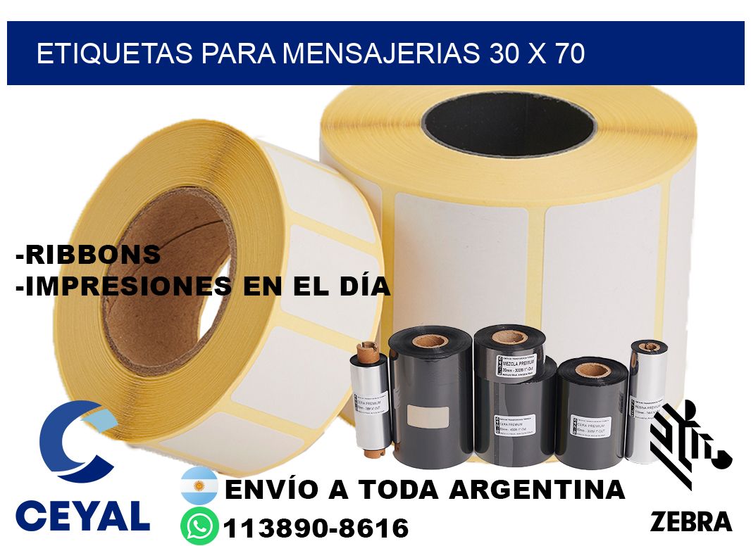 ETIQUETAS PARA MENSAJERIAS 30 x 70