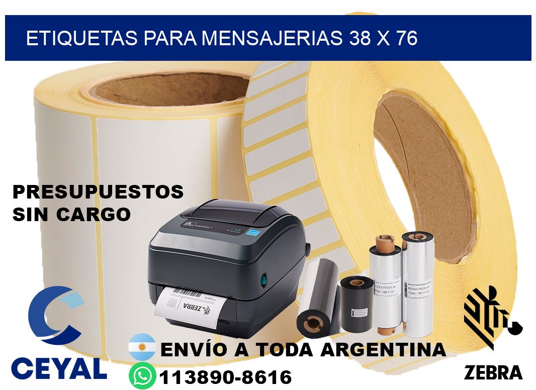 ETIQUETAS PARA MENSAJERIAS 38 x 76