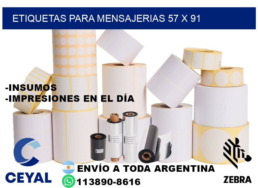 ETIQUETAS PARA MENSAJERIAS 57 x 91