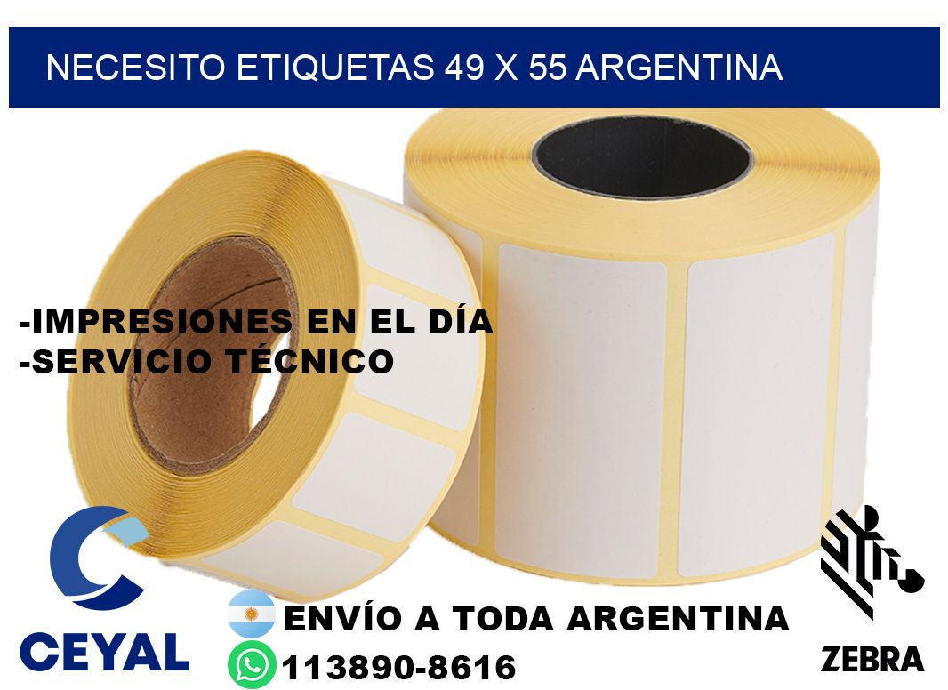 Necesito etiquetas 49 x 55 argentina