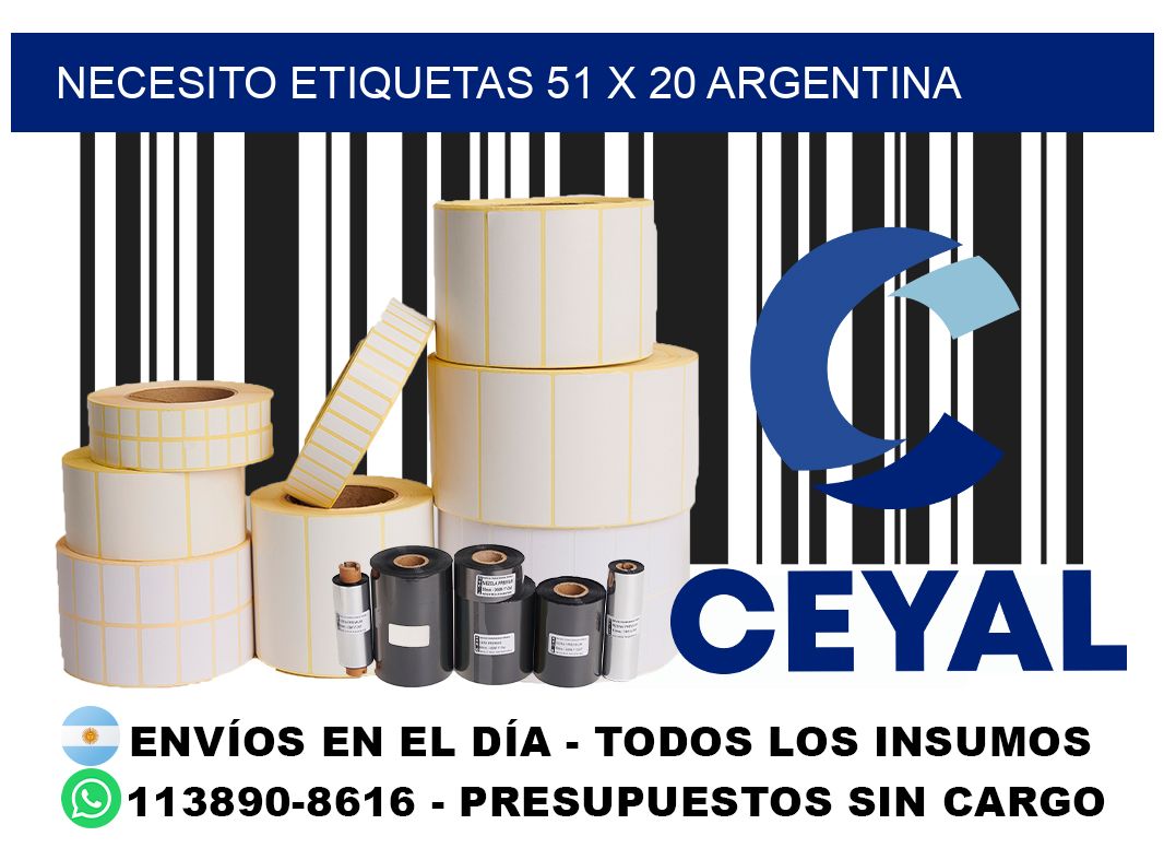Necesito etiquetas 51 x 20 argentina