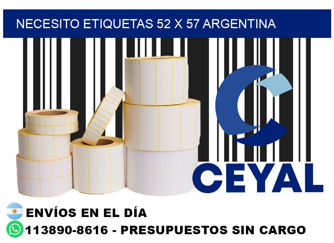 Necesito etiquetas 52 x 57 argentina