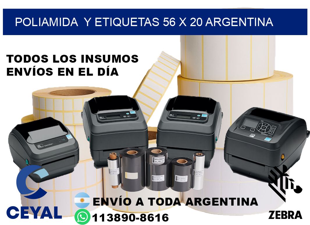 Poliamida  y etiquetas 56 x 20 argentina