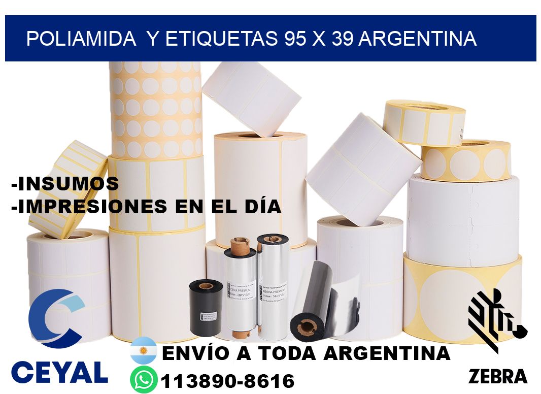 Poliamida  y etiquetas 95 x 39 argentina