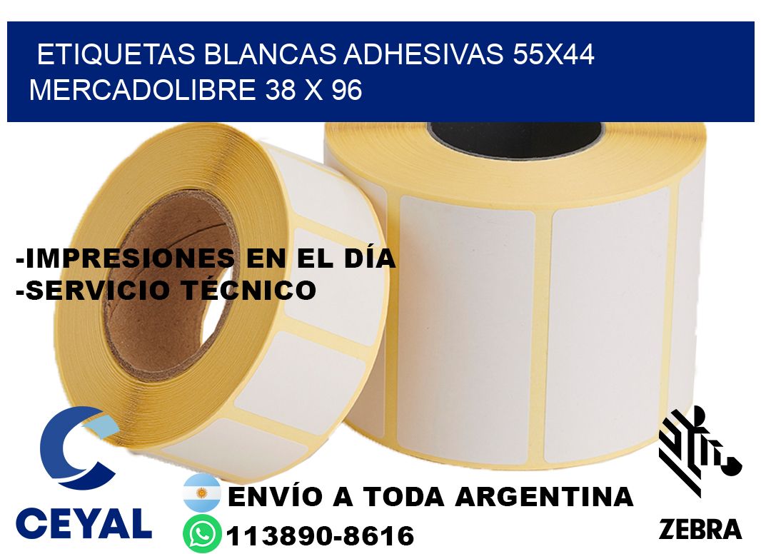 etiquetas blancas adhesivas 55x44 mercadolibre 38 x 96