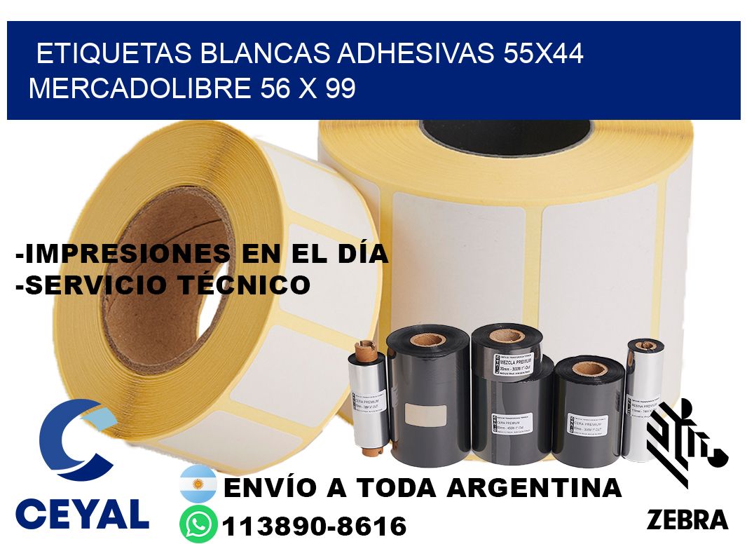 etiquetas blancas adhesivas 55x44 mercadolibre 56 x 99