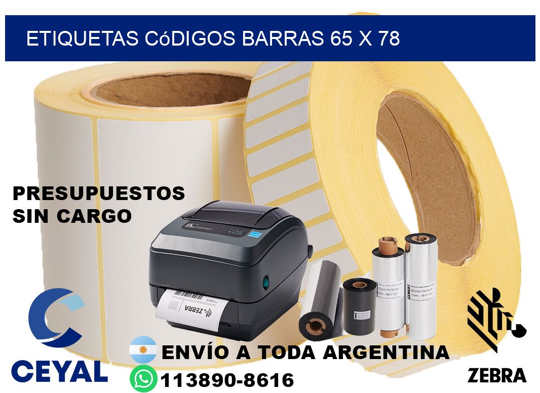etiquetas códigos barras 65 x 78