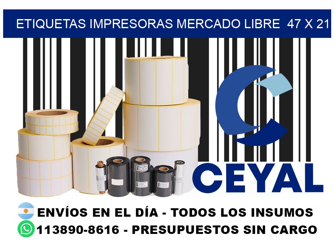 etiquetas impresoras mercado libre  47 x 21