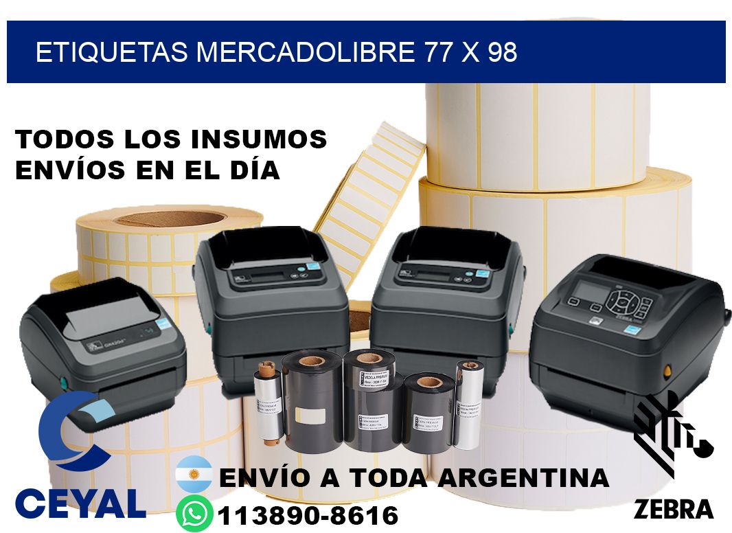 etiquetas mercadolibre 77 x 98
