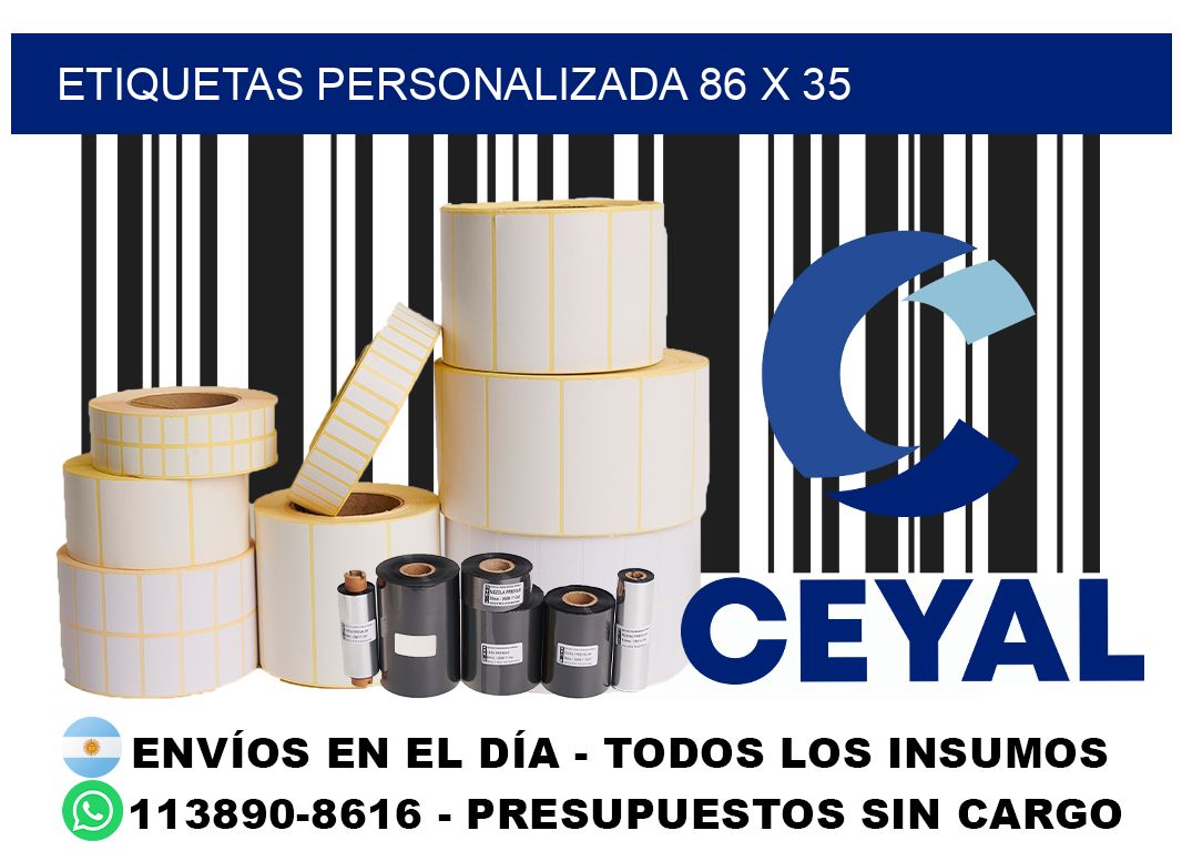 etiquetas personalizada 86 x 35