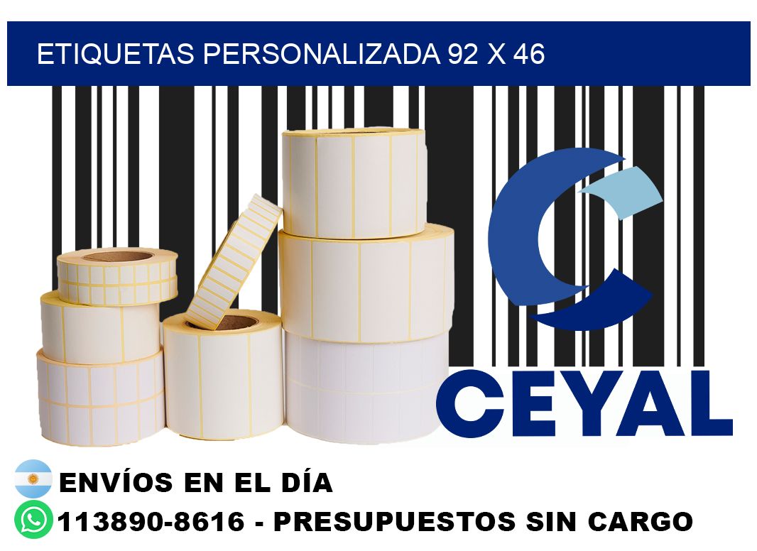 etiquetas personalizada 92 x 46