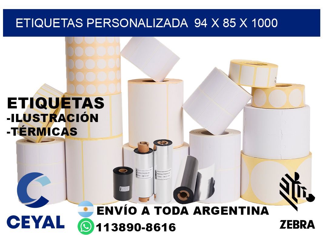 etiquetas personalizada  94 x 85 x 1000