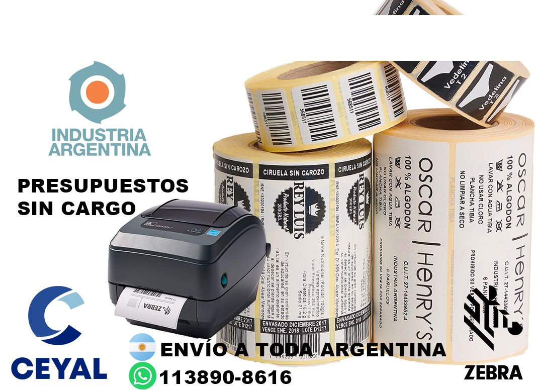 etiquetas personalizada en rollos 57 x 51