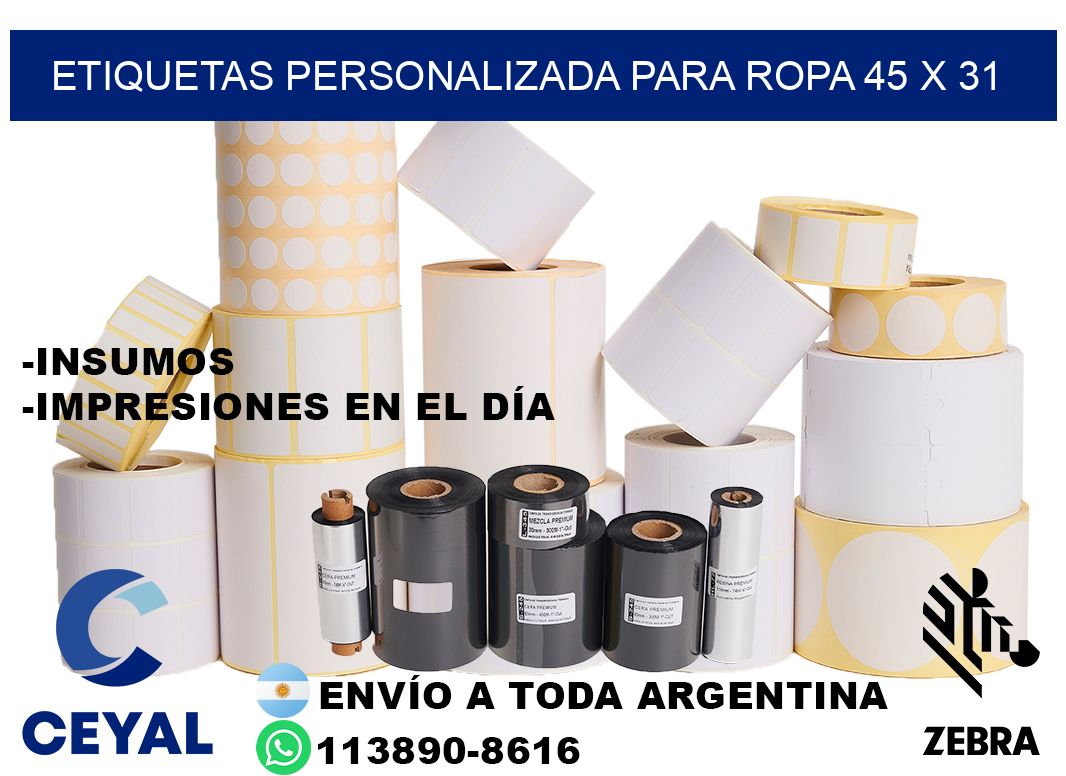 etiquetas personalizada para ropa 45 x 31