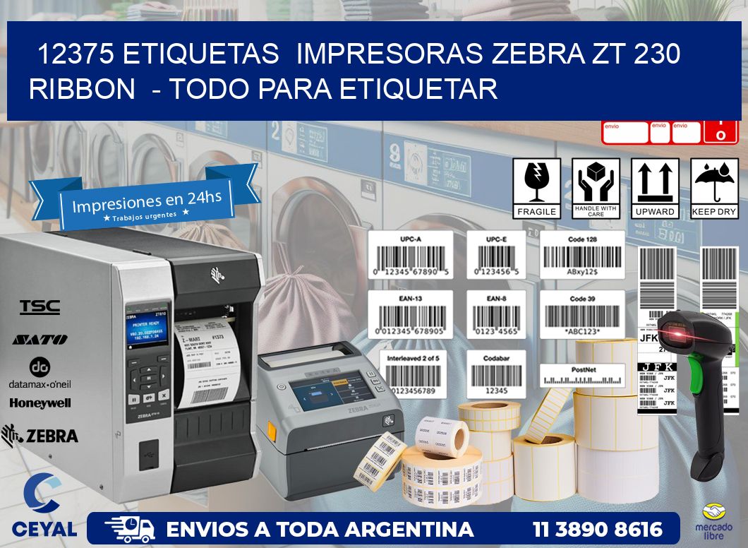 12375 etiquetas  impresoras zebra zt 230 ribbon  - Todo para Etiquetar