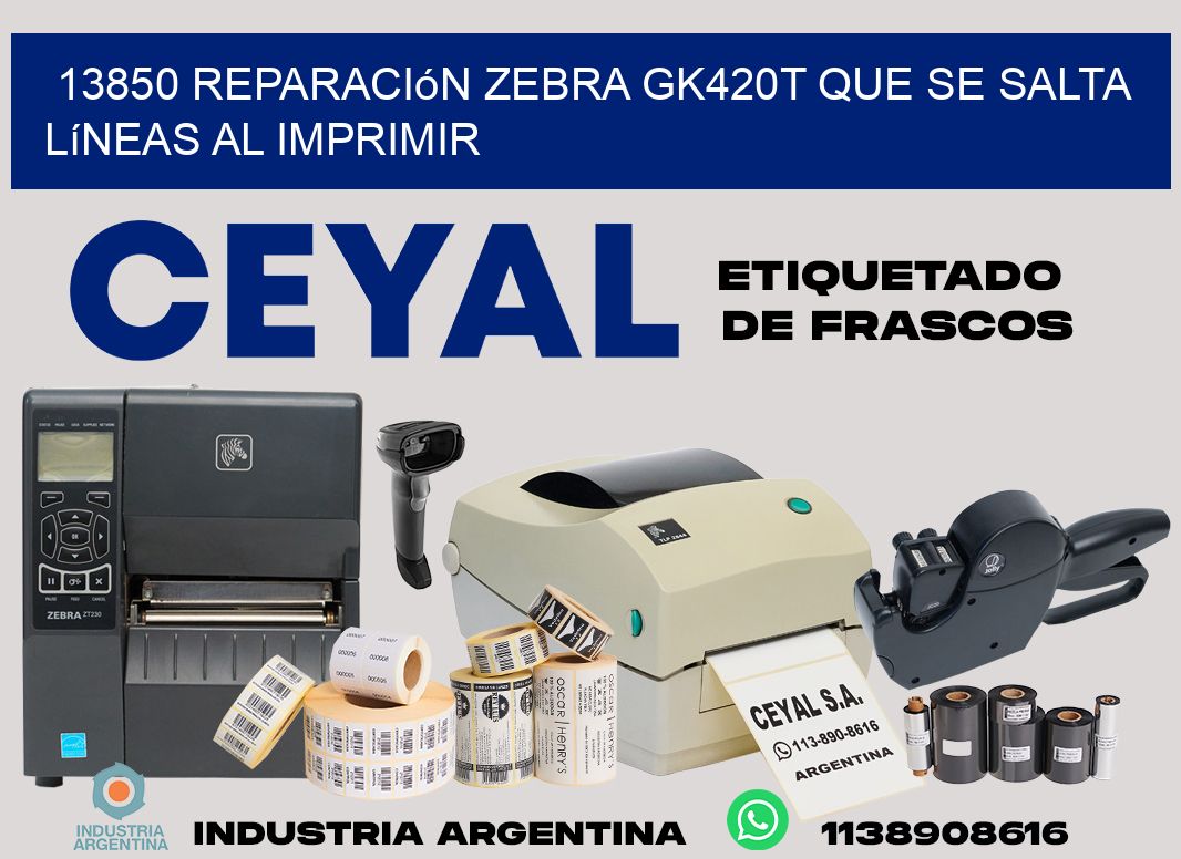 13850 reparación zebra gk420t que se salta líneas al imprimir