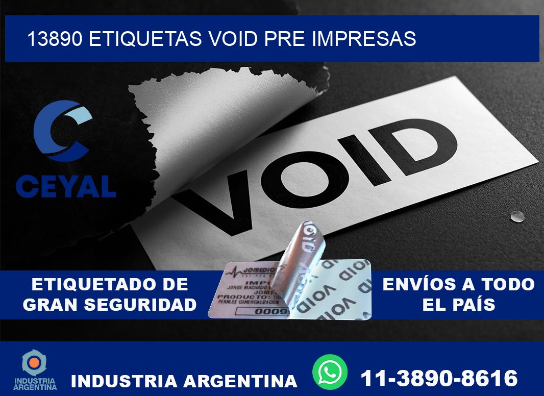 13890 etiquetas void pre impresas