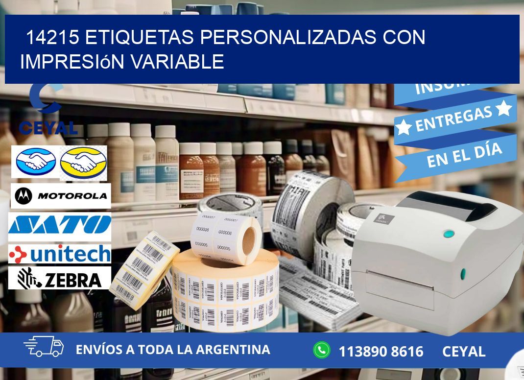 14215 etiquetas personalizadas con impresión variable