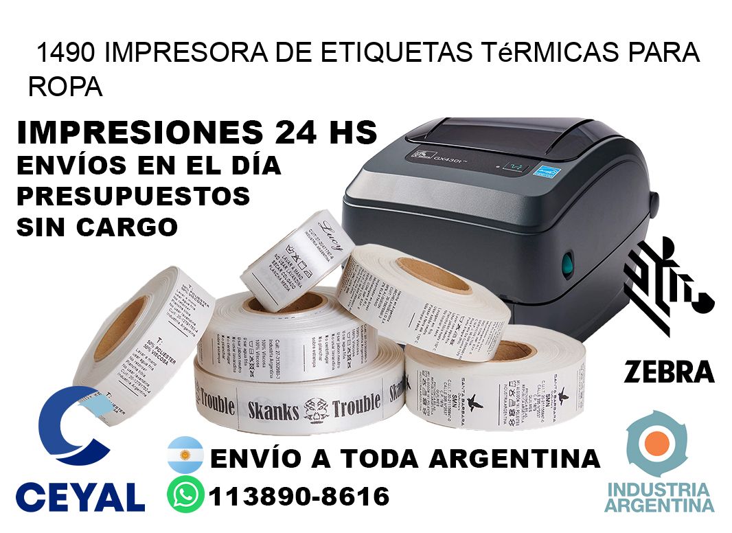 1490 impresora de etiquetas térmicas para ropa
