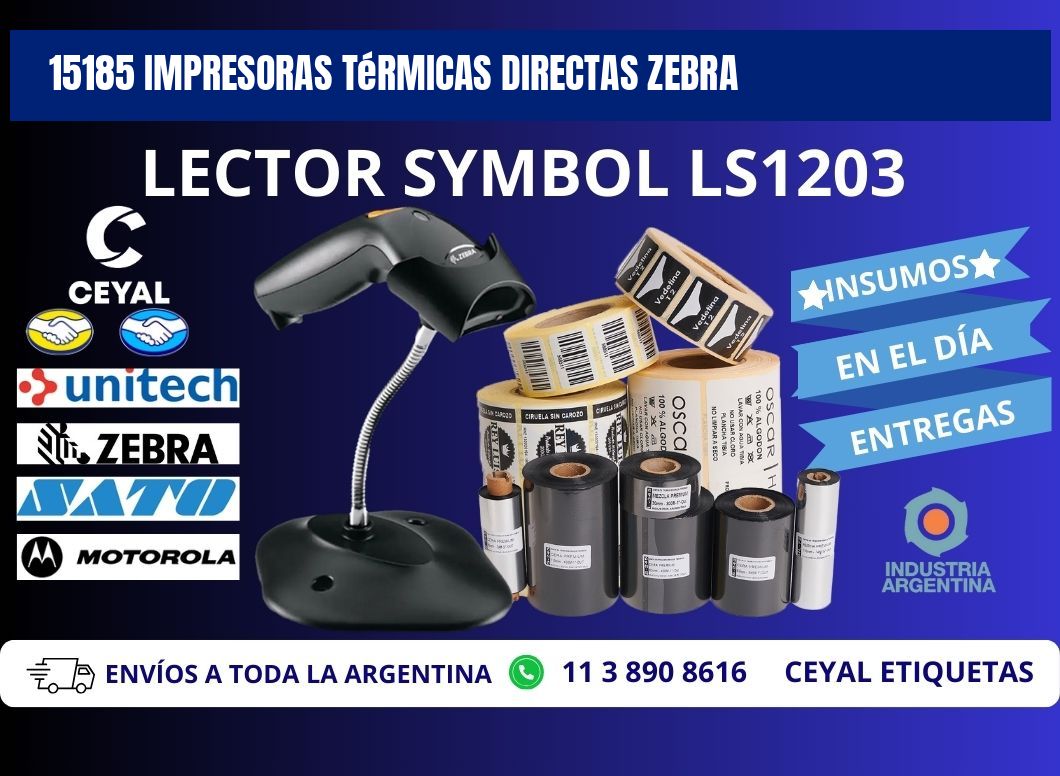15185 impresoras térmicas directas zebra